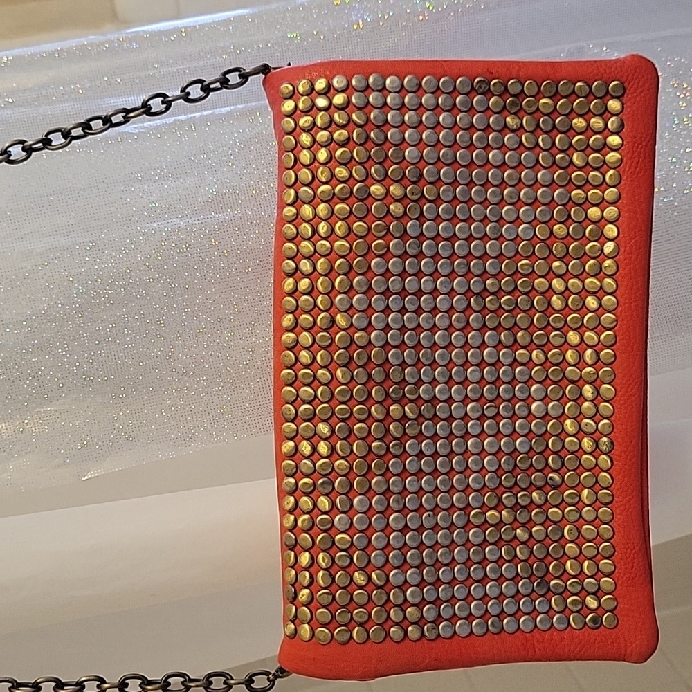 Orange Chain Shoulder Purse
